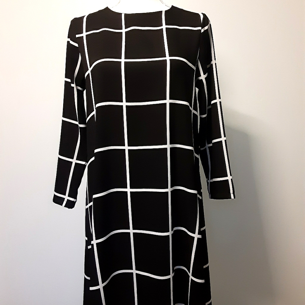 Midi A-line Dress Black